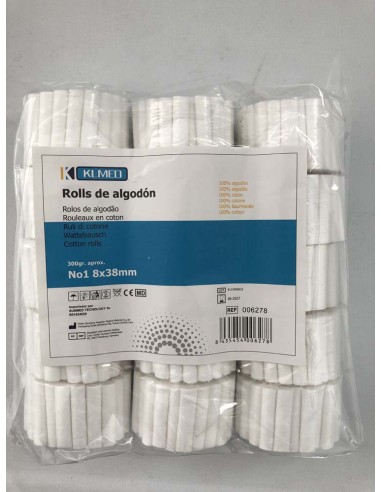 ROLLOS DE ALGODON DENTAL N.1 8x3,8mm